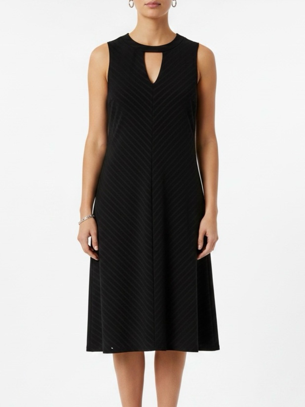 Jennifer Lopez Black Knit A-Line Dress